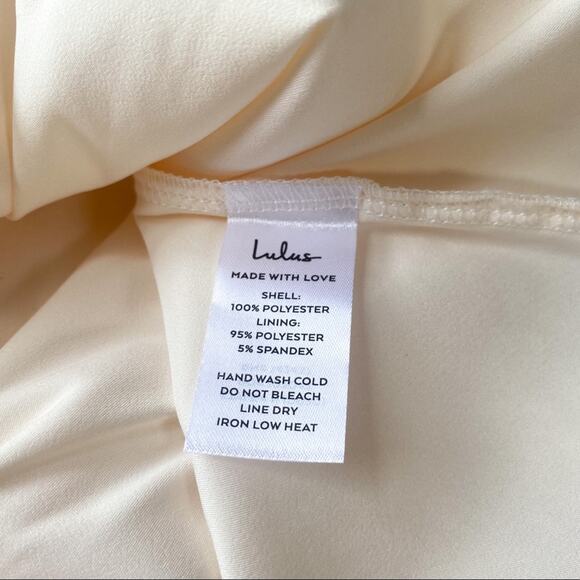 NWT Lulus Met Your Match Cream‎ Strapless Ruched Maxi Dress - Picture 8 of 8